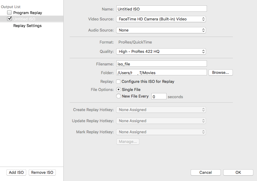 Wirecast: ISO Recording and Replay