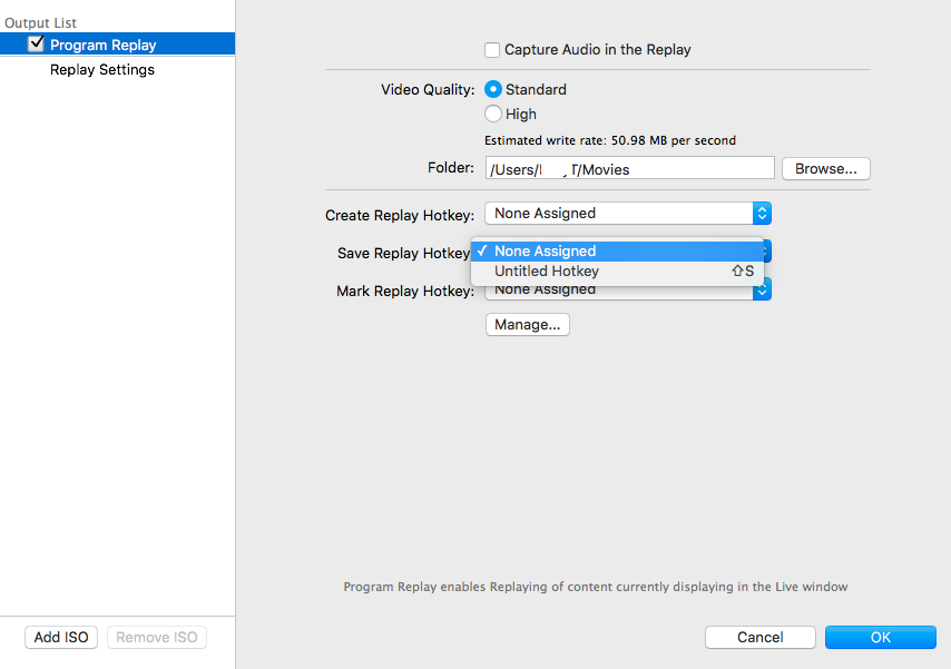 Wirecast: ISO Recording and Replay