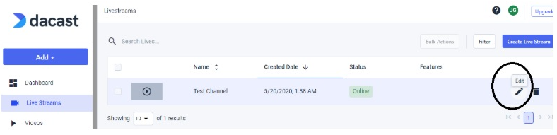 Wirecast: Stream to Dacast Streaming Services
