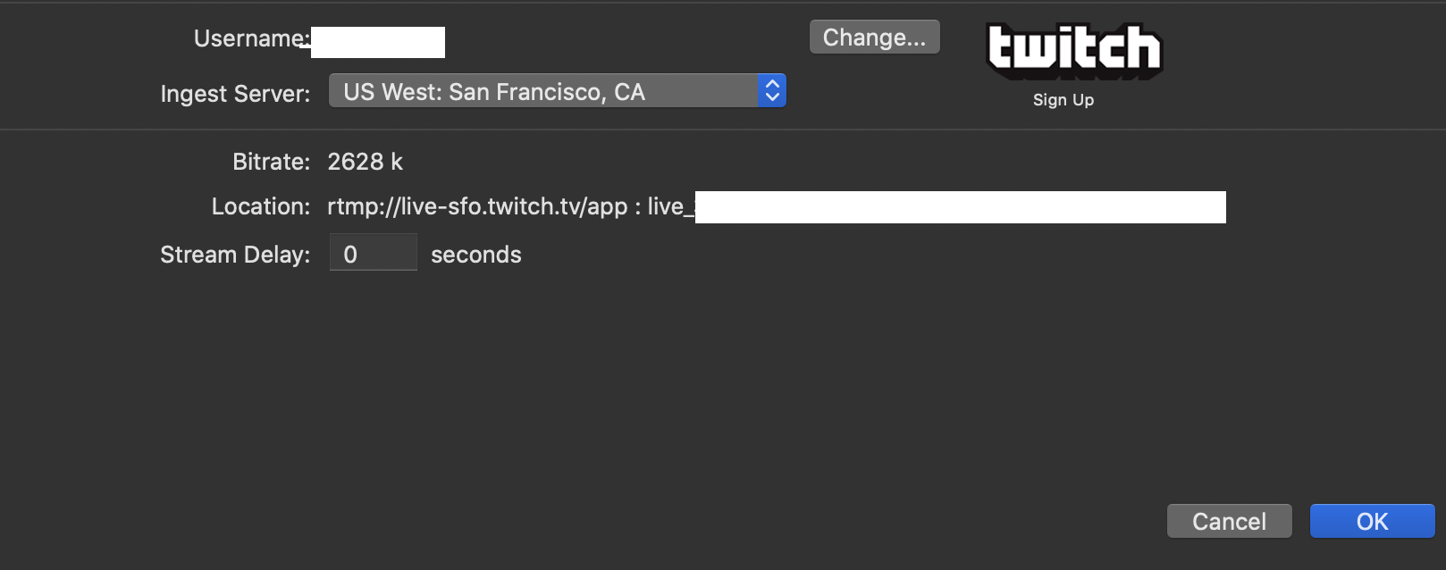 Wirecast: Streaming to Twitch
