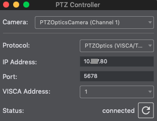 Wirecast: PTZ Optics Shot Recall