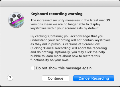 ScreenFlow MAS: Increased security measures