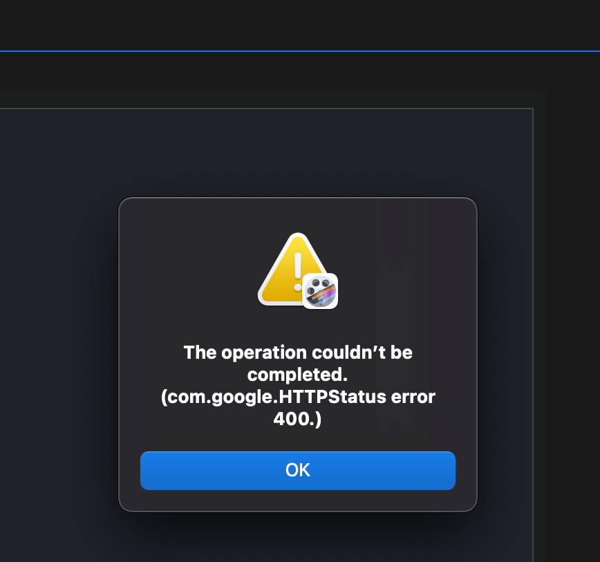 ScreenFlow: Vimeo error: The operation couldn't be completed. (Com ...