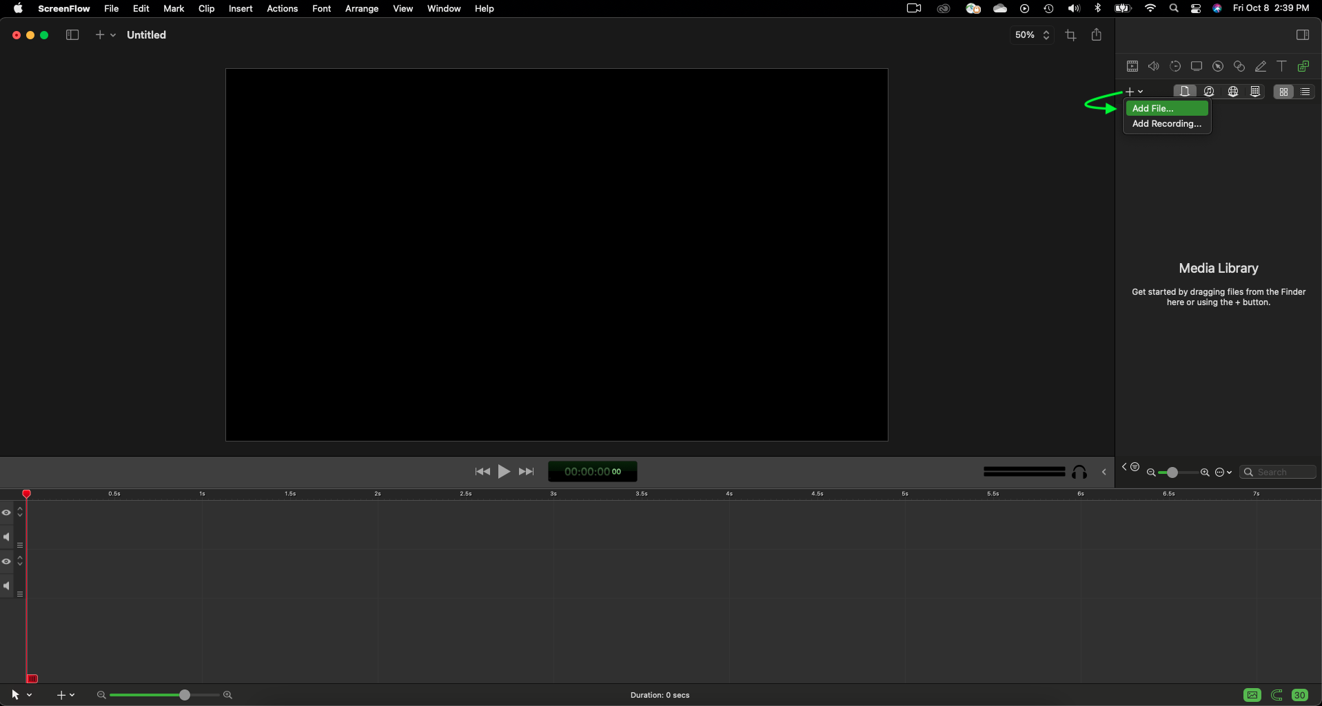 Importing File to a ScreenFlow Document