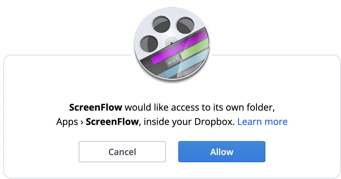 ScreenFlow: Publish to Dropbox