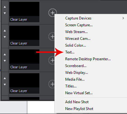 Wirecast: Adding a Text Shot