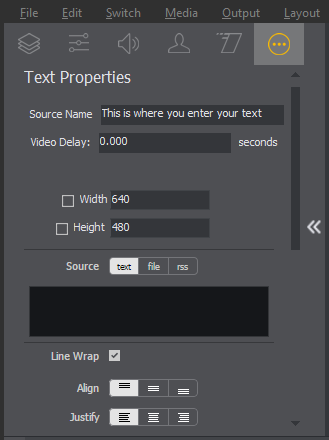 Wirecast: Adding a Text Shot