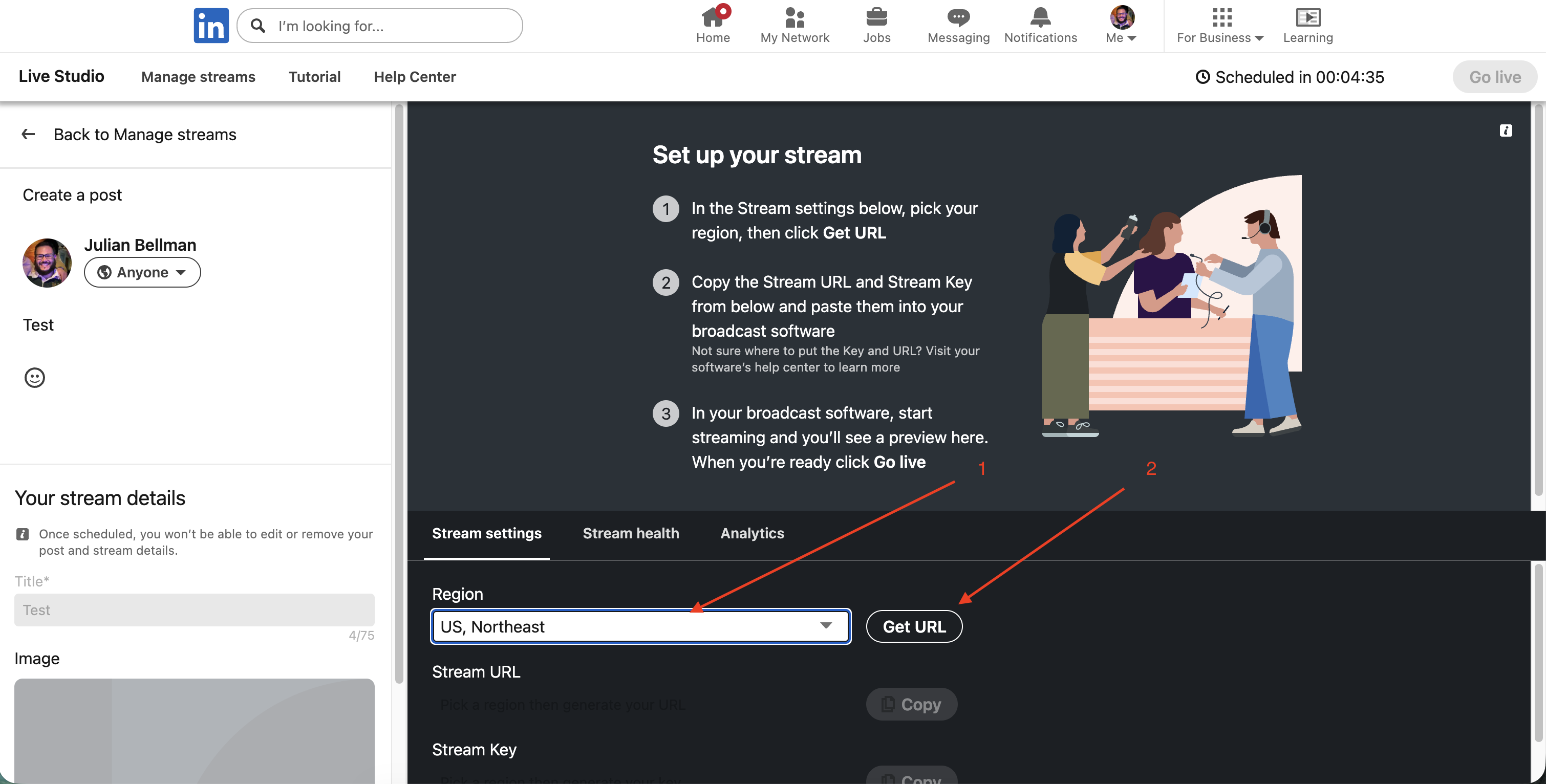 Wirecast: How to Stream to LinkedIn via RTMP