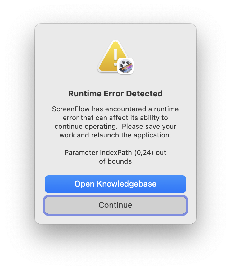 ScreenFlow: Runtime Error When Using “Add Additional Recording ...